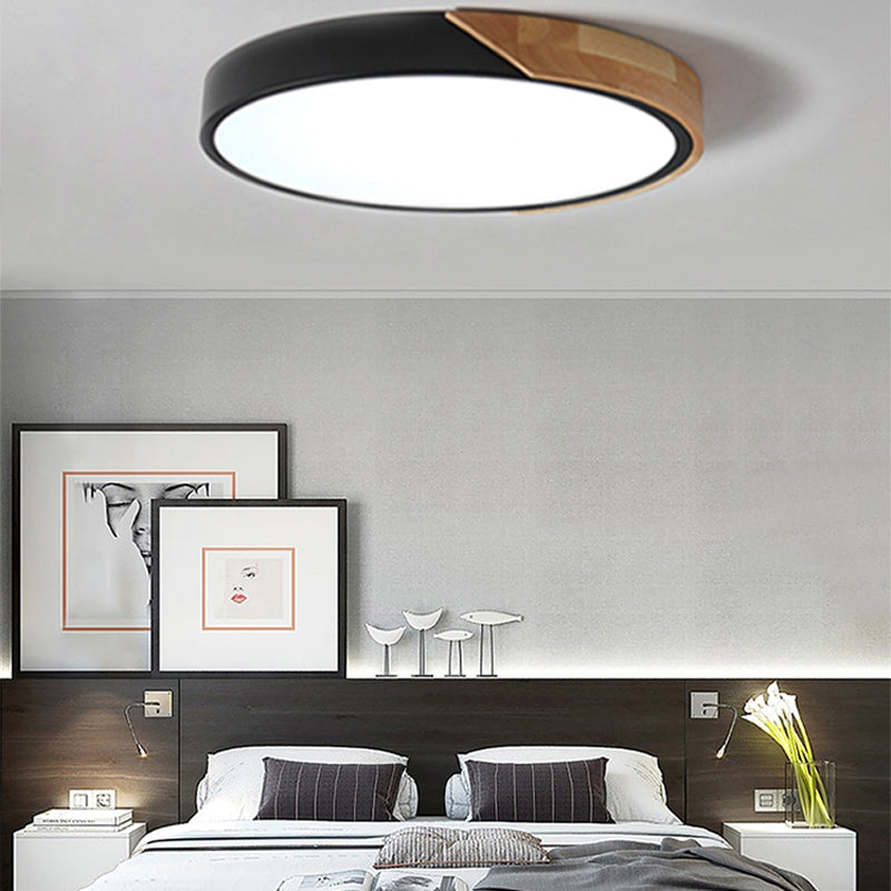 Plafón LED "Nordic Essence" con Diseño de Madera