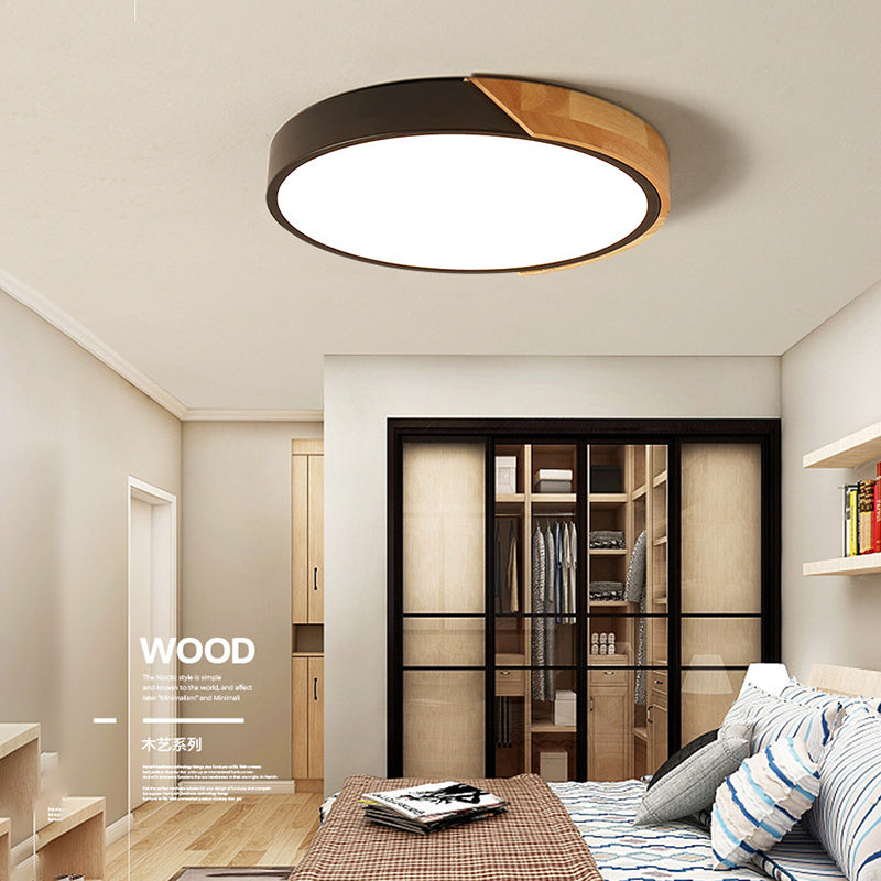 Plafón LED "Nordic Essence" con Diseño de Madera