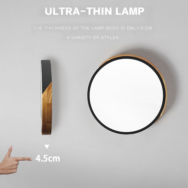 Plafón LED "Nordic Essence" con Diseño de Madera