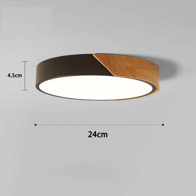 Plafón LED "Nordic Essence" con Diseño de Madera
